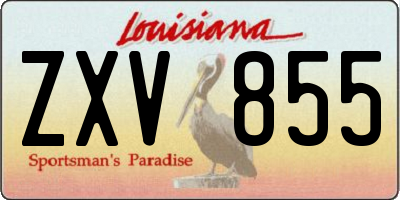 LA license plate ZXV855