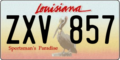 LA license plate ZXV857