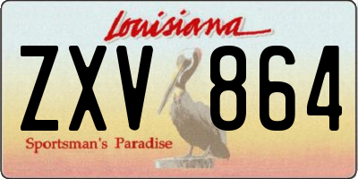 LA license plate ZXV864