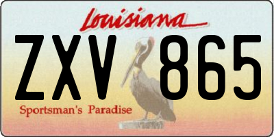 LA license plate ZXV865