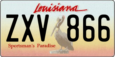 LA license plate ZXV866