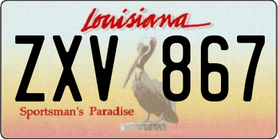 LA license plate ZXV867