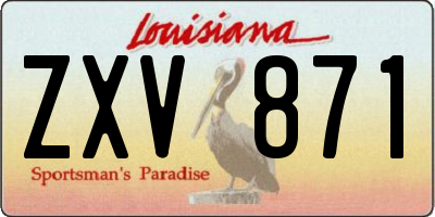 LA license plate ZXV871