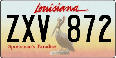 LA license plate ZXV872