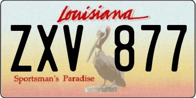 LA license plate ZXV877