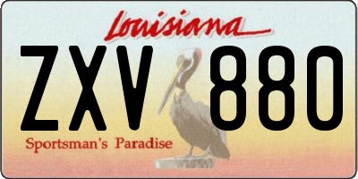 LA license plate ZXV880