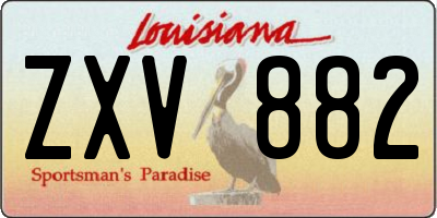 LA license plate ZXV882
