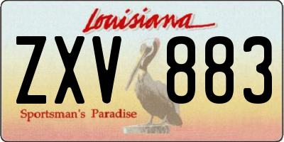 LA license plate ZXV883