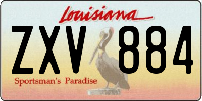 LA license plate ZXV884