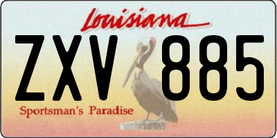 LA license plate ZXV885