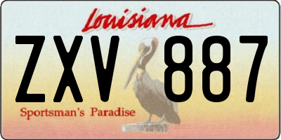 LA license plate ZXV887