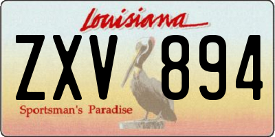 LA license plate ZXV894