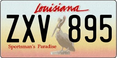 LA license plate ZXV895