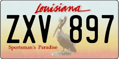 LA license plate ZXV897