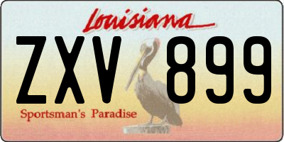 LA license plate ZXV899