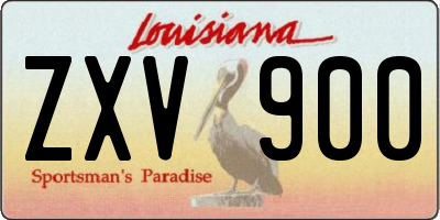 LA license plate ZXV900