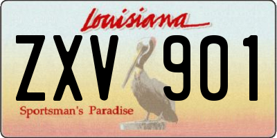 LA license plate ZXV901