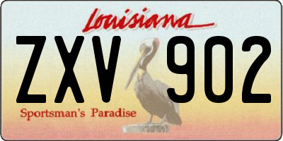 LA license plate ZXV902