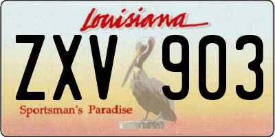 LA license plate ZXV903