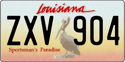 LA license plate ZXV904