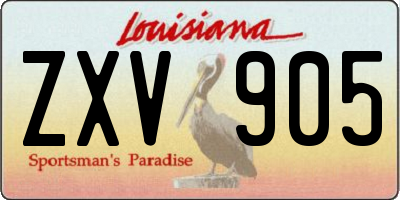 LA license plate ZXV905