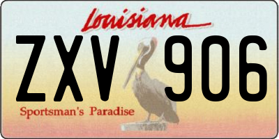 LA license plate ZXV906