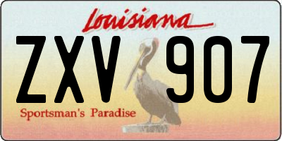LA license plate ZXV907