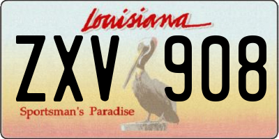 LA license plate ZXV908