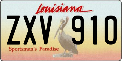 LA license plate ZXV910