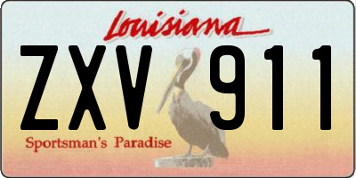 LA license plate ZXV911