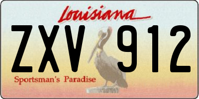 LA license plate ZXV912