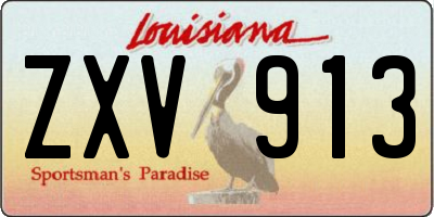 LA license plate ZXV913