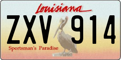 LA license plate ZXV914