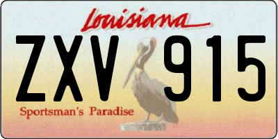 LA license plate ZXV915