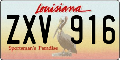 LA license plate ZXV916