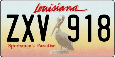 LA license plate ZXV918