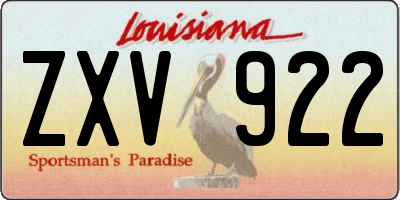 LA license plate ZXV922