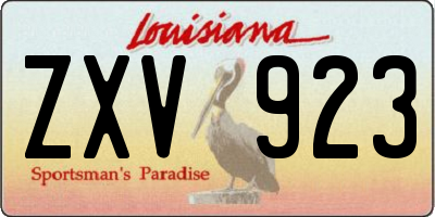 LA license plate ZXV923