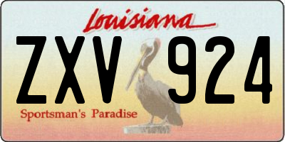 LA license plate ZXV924