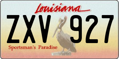 LA license plate ZXV927