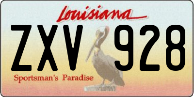 LA license plate ZXV928