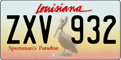 LA license plate ZXV932