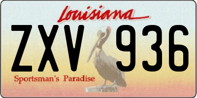 LA license plate ZXV936