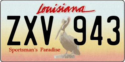 LA license plate ZXV943