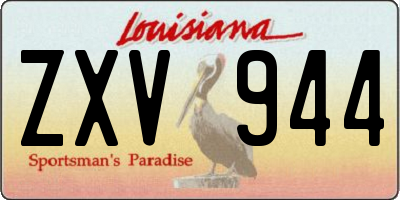 LA license plate ZXV944