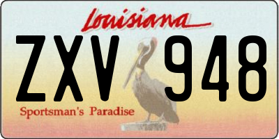 LA license plate ZXV948