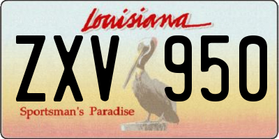 LA license plate ZXV950