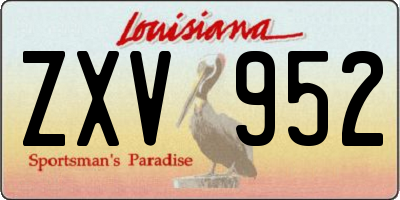 LA license plate ZXV952