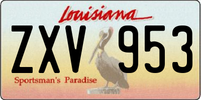 LA license plate ZXV953