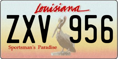 LA license plate ZXV956
